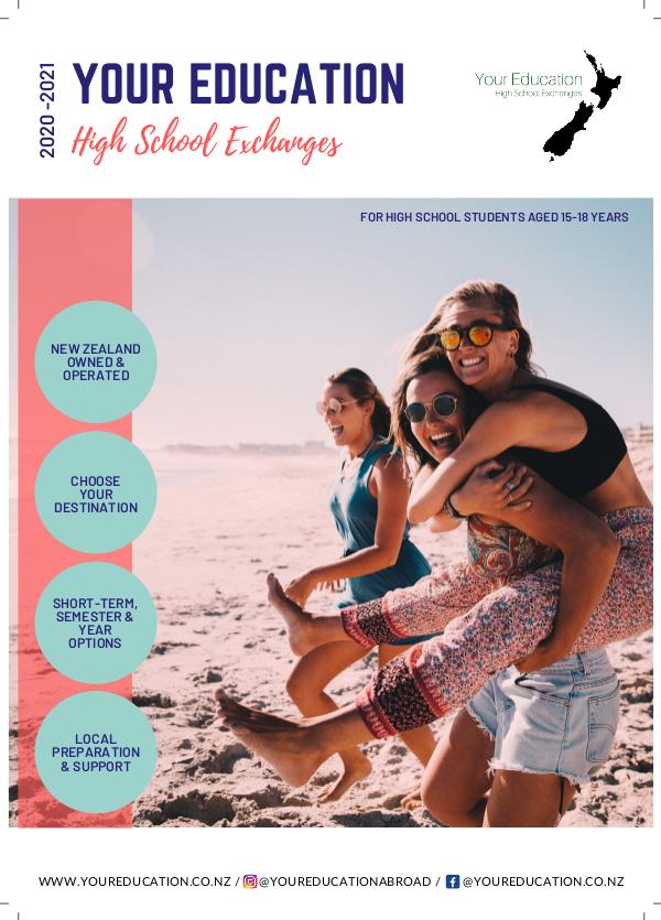 Your Education High School Exchanges Brochure 2020 YOUR EDUCATION BROCHURE