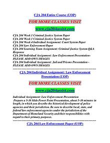 CJA 204 ASSIST Career Begins/cja204assist.com
