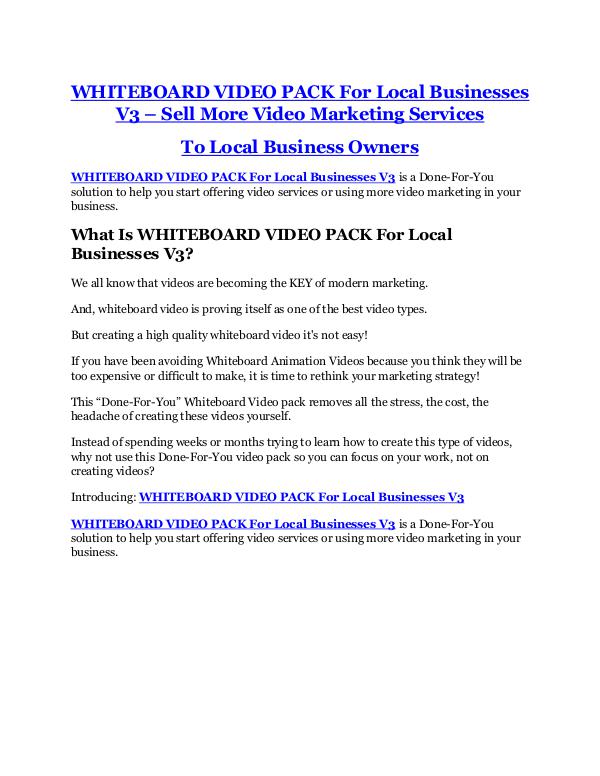 WHITEBOARD VIDEO PACK For Local Businesses V3 review - WHITEBOARD VIDEO PACK For Local Businesses V3 top notch features WHITEBOARD VIDEO PACK For Local Businesses V3 revi
