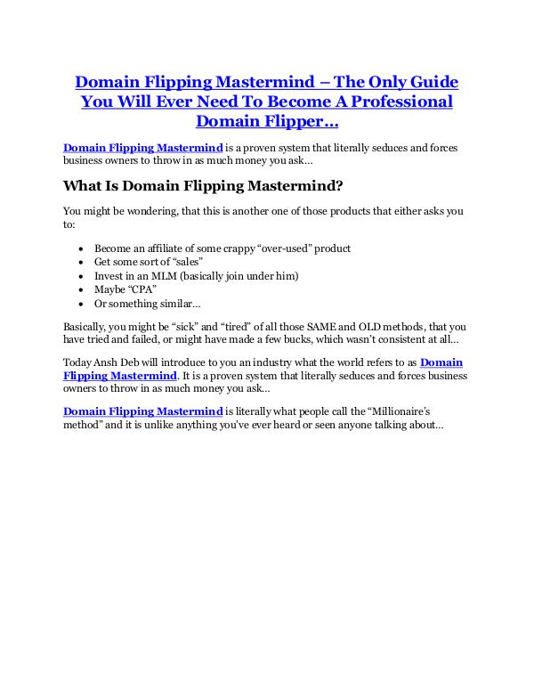 Domain Flipping Mastermind review-(SHOCKED) $21700 bonuses Domain Flipping Mastermind review pro-$15900 bonus
