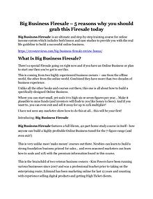 Big Business Firesale Review & GIANT Bonus