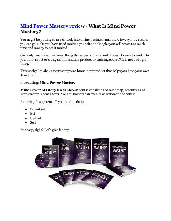 Mind Power Mastery Review & (BIGGEST) jaw-drop bon