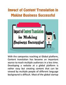 Impact of Content Translation in Making Business Successful
