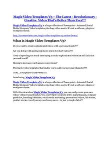Magic Video Templates V3 TRUTH review and EXCLUSIVE $25000 BONUS