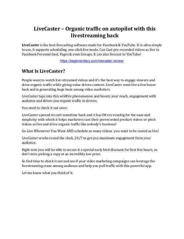 LiveCaster review and $26,900 bonus - AWESOME! LiveCaster Review 4