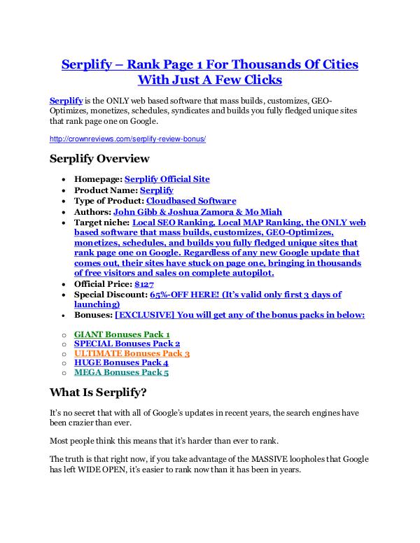 Serplify review & (GIANT) $24,700 bonus Serplify review & huge +100 bonus items