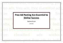 Free Ad Posting Are Essential to Online Success