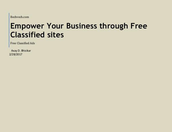 The Power of Small Business Classifieds in India Empower Your Business through Free Classified site