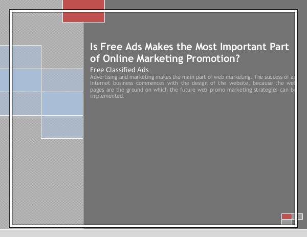 Is Free Ads Makes the Most Important Part of Online Marketing free classifieds