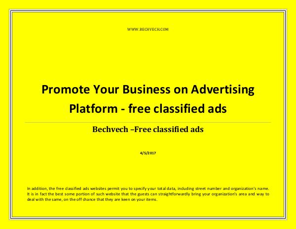 Promote Your Business on Advertising Platform - free classified ads Promote Your Business on Advertising Platform - fr