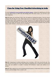 Clues for Using Free Classified Advertising in India