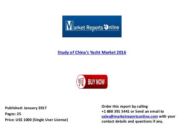 2016: Study of China's Yacht Industry Jan 2017