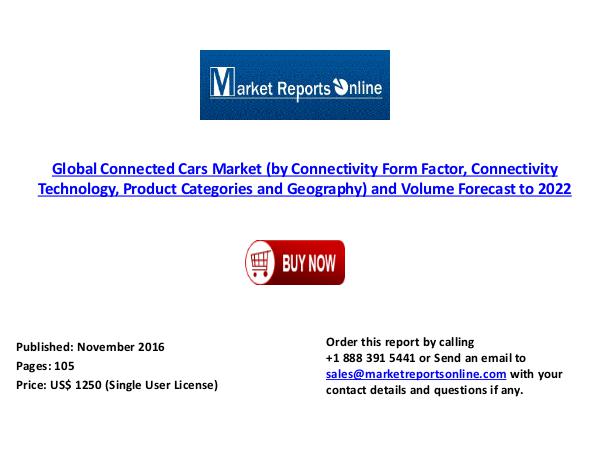 Global Connected Cars Market Forecast to 2022 Dec 2016