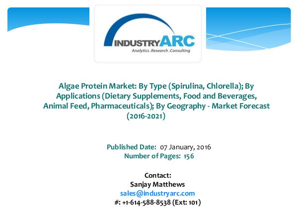 Algae Protein Market Expects Europe’s Dominant Market Share to Las Algae Protein Market