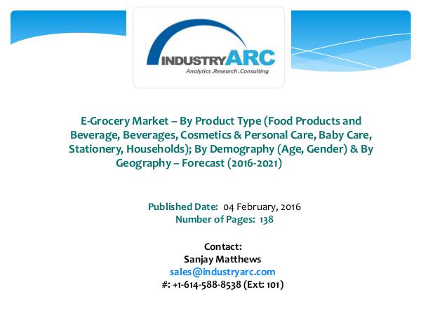 E-Grocery Market Expects Asia-Pacific Region to be a Key Future Gr E-Grocery Market