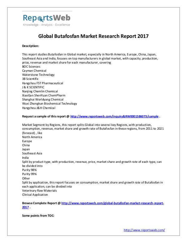 Market Analysis Global Market Size of Butafosfan Industry 2017
