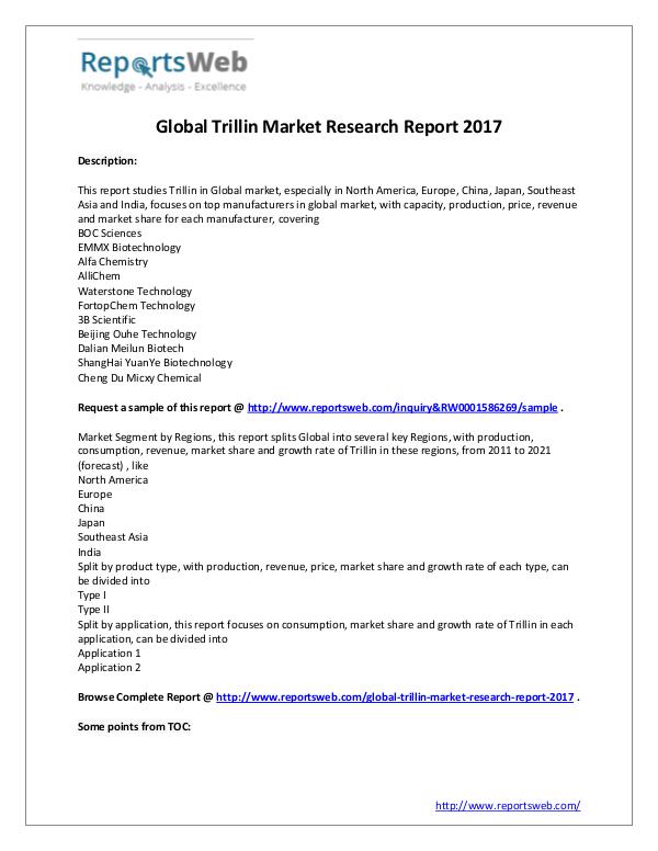 Market Analysis Trillin Market - Global Research Report 2017