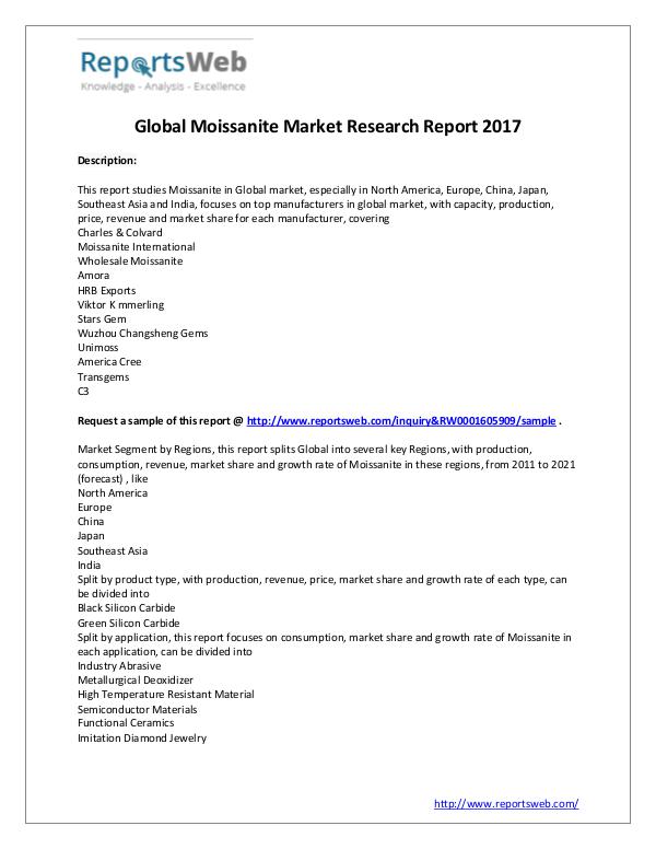 Market Analysis Global Moissanite Market Overview 2017-2022