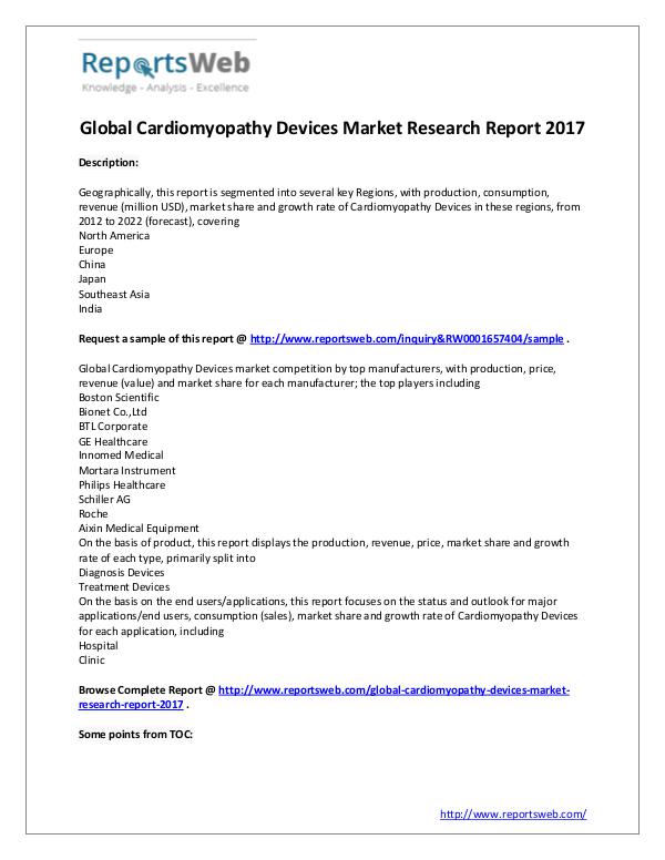 2017 Global Cardiomyopathy Devices Market