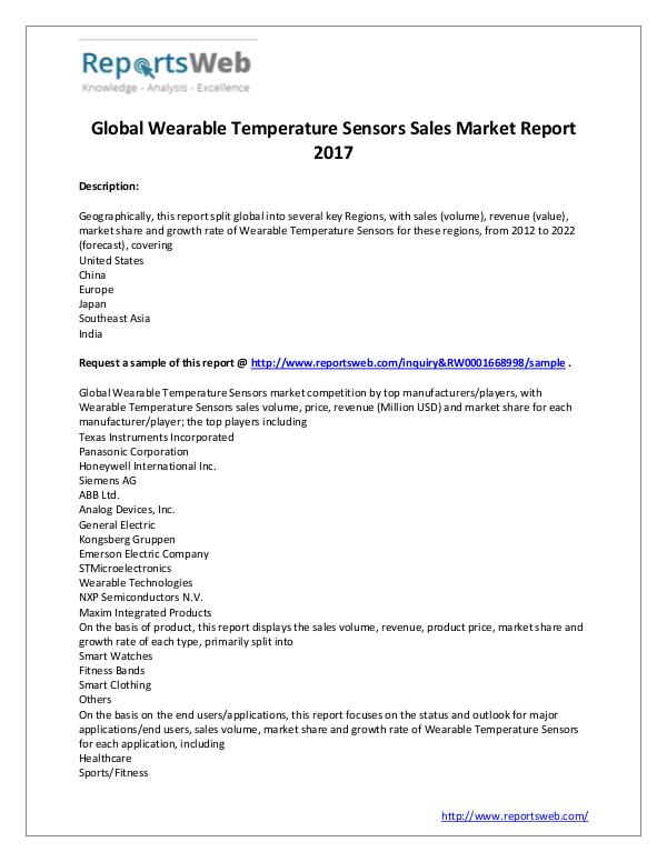 2022 Wearable Temperature Sensors Sales Market