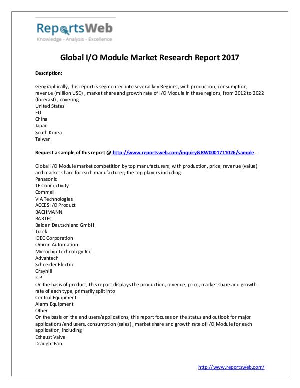 Global I/O Module Industry Report 2017
