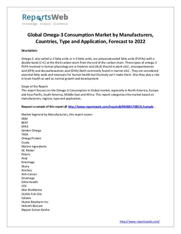 Global Omega-3 Consumption Industry 2017-2022