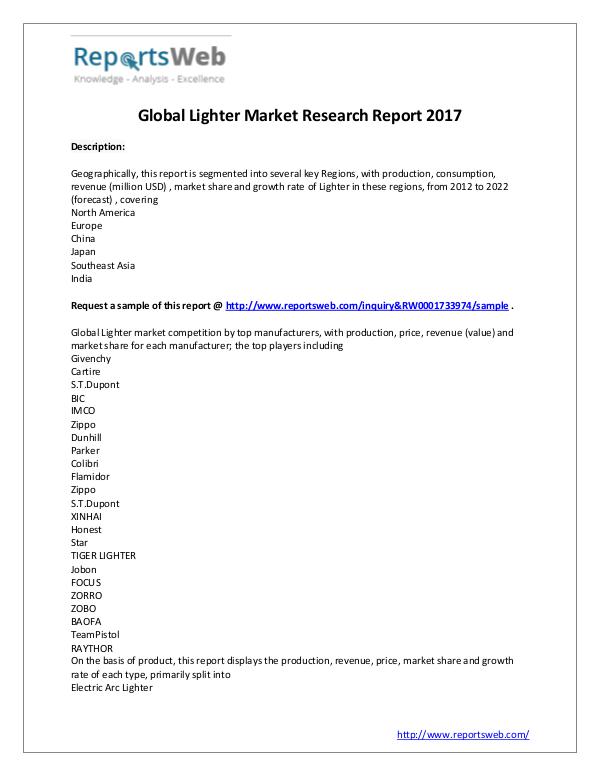2022 Forecast: Global Lighter Industry Study