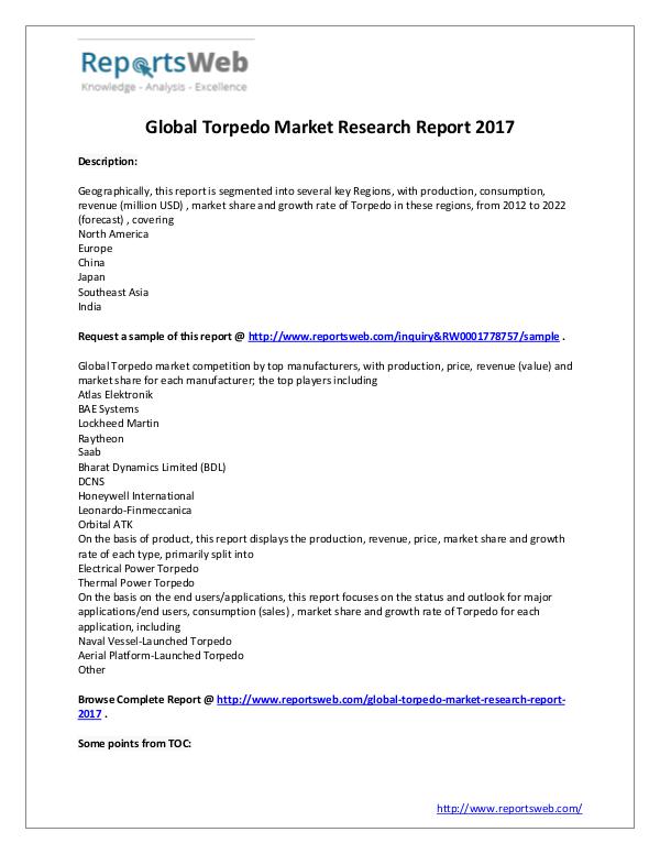 Global Market Size of Torpedo Industry 2017