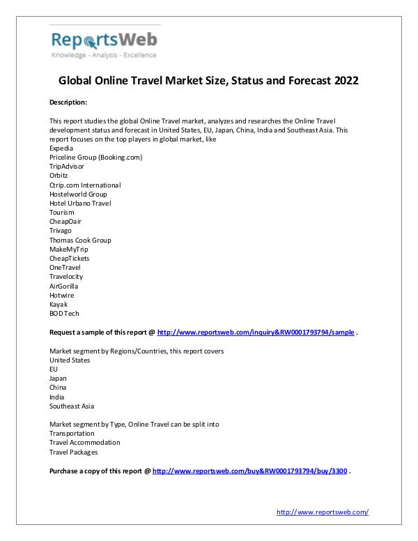 SWOT Analysis of Global Online Travel Market 2017