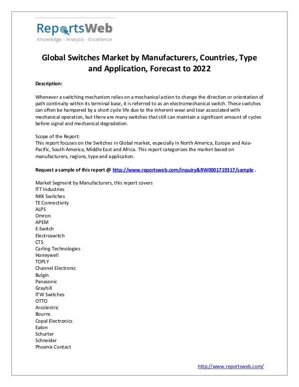 Market Analysis 2017 Study - Global Switches Market