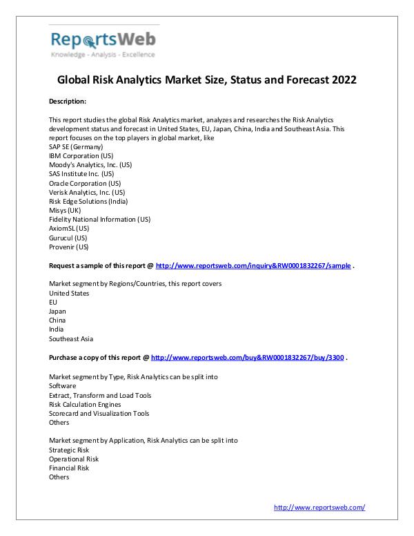Market Analysis  Global Risk Analytics Market Size, Status and Fore