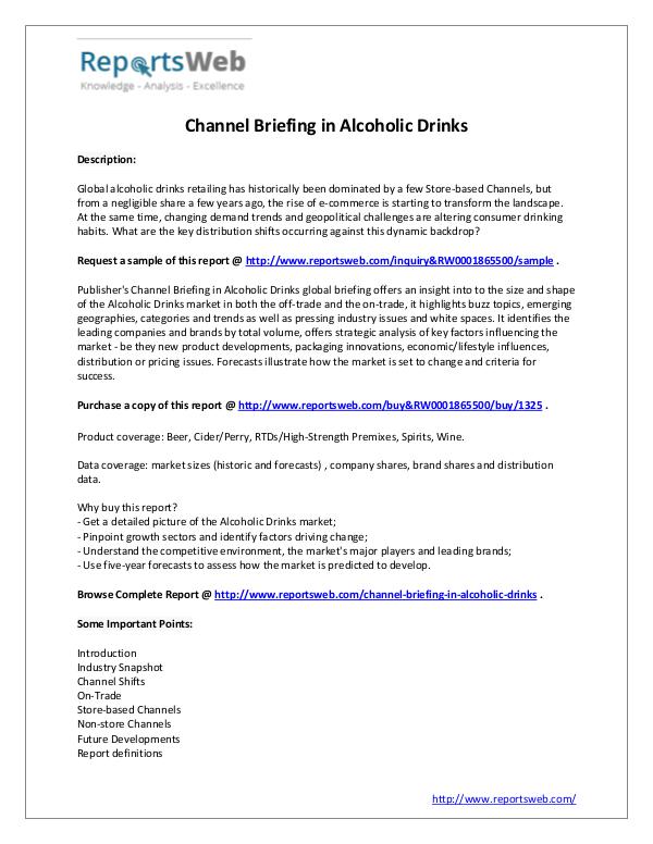 Market Analysis Channel Briefing in Alcoholic Drinks