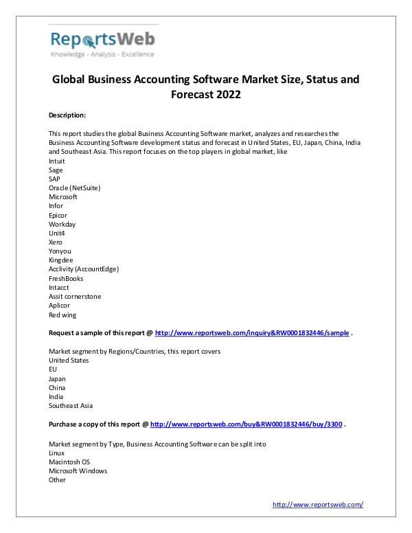 Market Analysis Business Accounting Software Market 2017