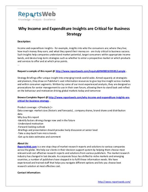 Market Analysis Income and Expenditure Insights for Business