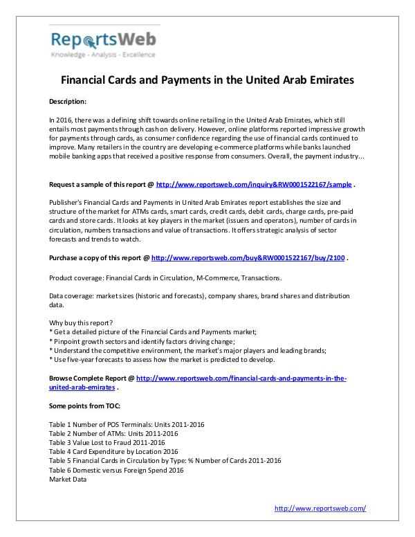 Market Analysis Financial Cards and Payments in the UAE