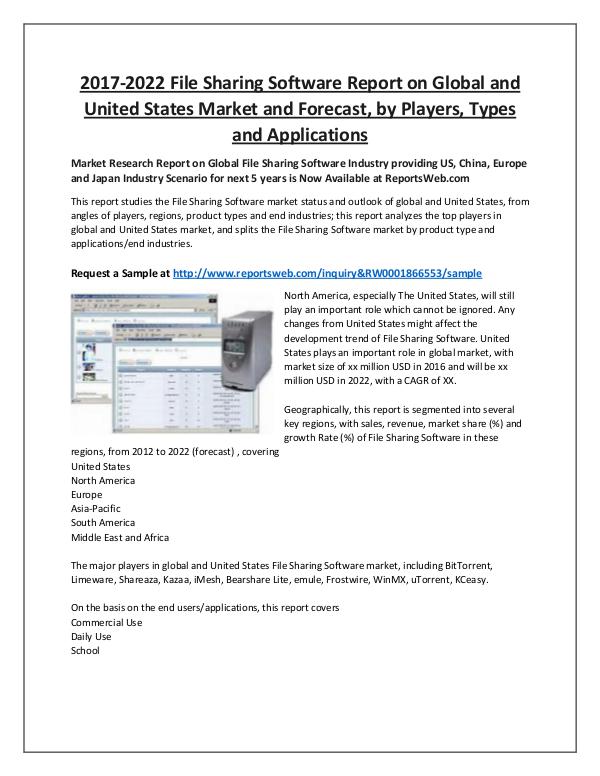 Market Analysis File Sharing Software Market Regional Forecast