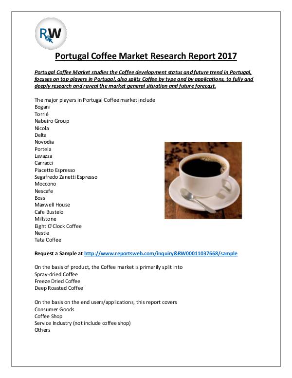 Market Analysis Portugal Coffee Market Research Report 2017