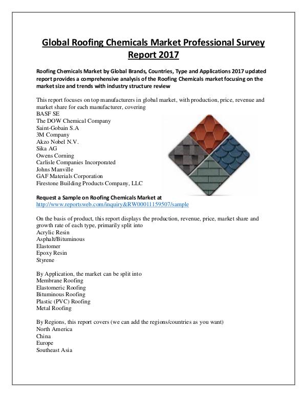 Roofing Chemicals Market 2017 Development Trends