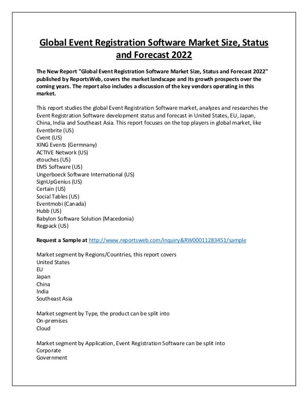 Event Registration Software Market Overview 2022