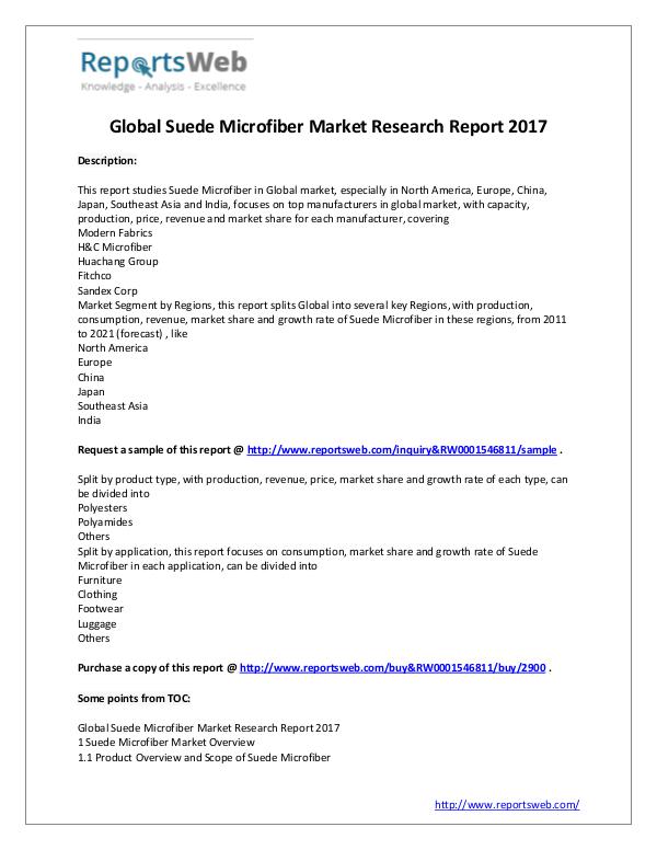 2021 Forecast: Global Suede Microfiber Industry