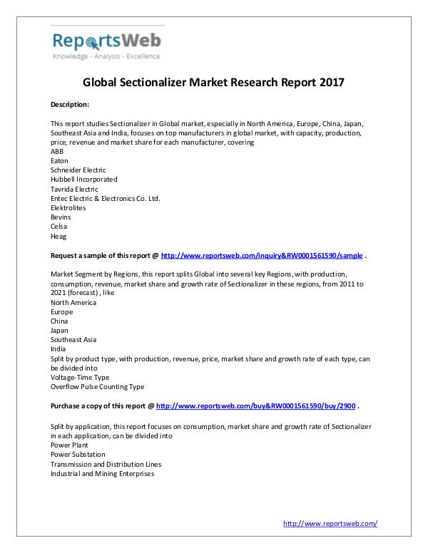Market Analysis SWOT analysis of Global Sectionalizer Industry