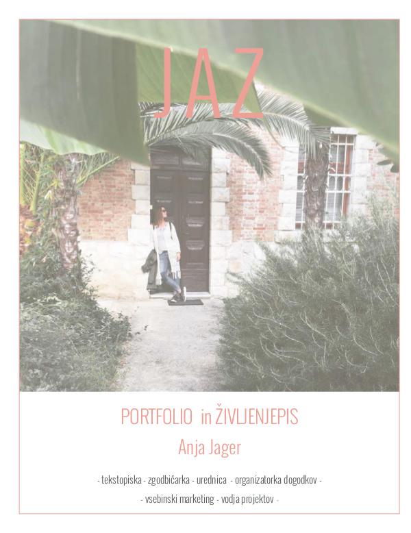 CV in PORTFOLIO / Anja Jager JAZ