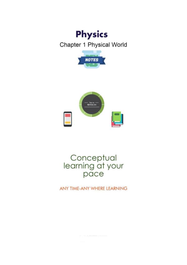 Physics Class 11 Chapter 1. Physical World