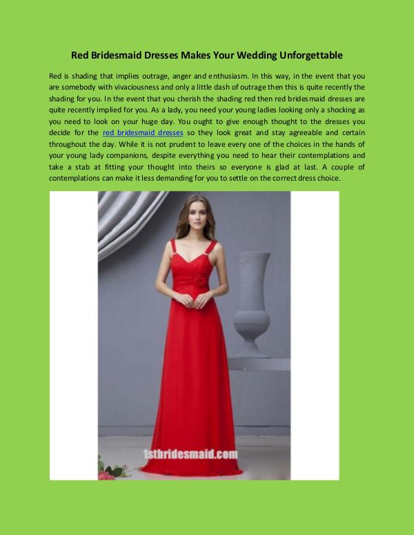 Red Bridesmaid Dresses Makes Your Wedding Unforgettable Red Bridesmaid Dresses Makes Your Wedding Unforget
