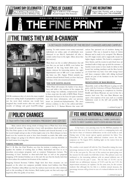 The Fine Print Issue One, August 2014