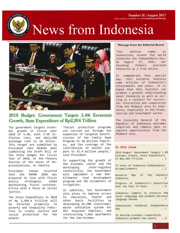 News from Indonesia August 2017
