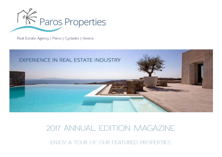 Houses for sale by Paros Properties Real Estate Agency 2017 Annual Edition