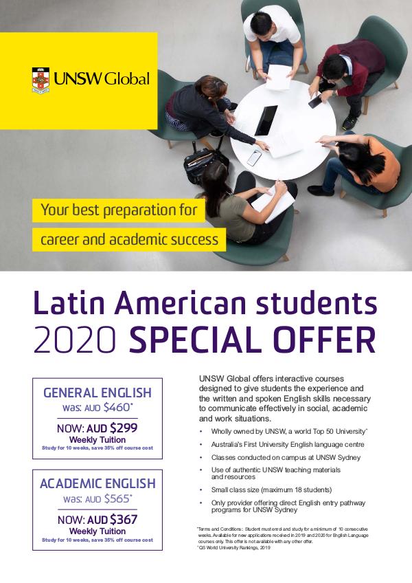 UNSW Global Latin American 2020 Special Offer English