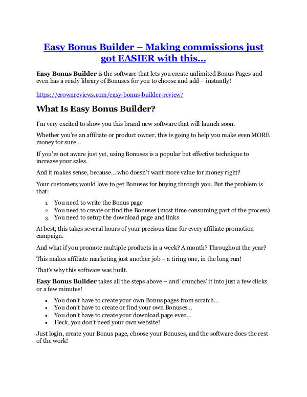 MARKETING Easy Bonus Builder review and Exclusive $26,400 Bo