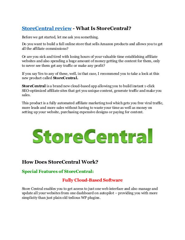 StoreCentral Reviews and Bonuses - StoreCentral